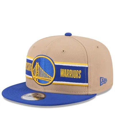 New Era Big Boys And Girls Tan/royal Golden State Warriors 2024 Nba Draft 9fifty Snapback Hat In Tan,blue