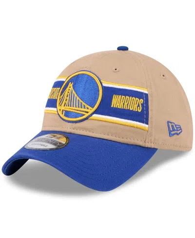 New Era Men's Tan/royal Golden State Warriors 2024 Nba Draft 9twenty Adjustable Hat In Tan,royal