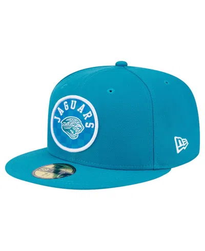 New Era Men's Teal Jacksonville Jaguars Checkered 59fifty Fitted Hat