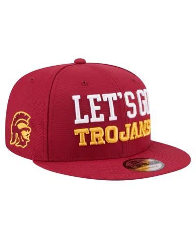 New Era Men's Usc Trojans Snapback Flat Bill Baseball Cap In Red