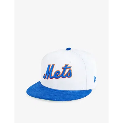 New Era Mens White 59fifty New York Mets Woven Baseball Cap