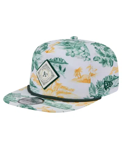 New Era Men's White Athletics Printed Island Golfer Snapback Hat