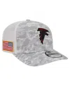 New Era Men's White Atlanta Falcons Salute To Service Fan Pack 9seventy Trucker Adjustable Hat In Gray