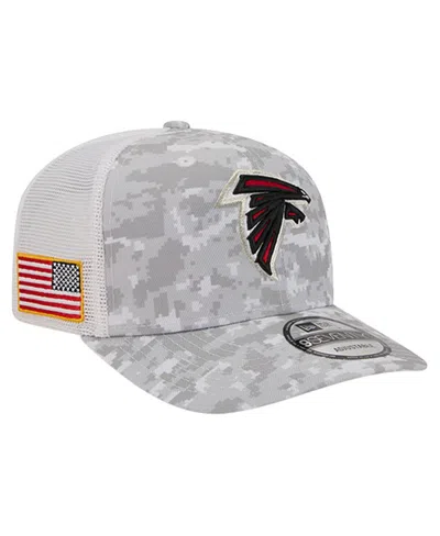 New Era Men's White Atlanta Falcons Salute To Service Fan Pack 9seventy Trucker Adjustable Hat In Gray