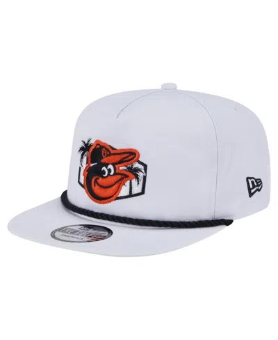 New Era Men's White Baltimore Orioles Palm Spring Training Adjustable Golfer Hat