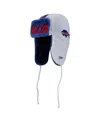 New Era Men's White Buffalo Bills Helmet Head Trapper Knit Hat In Black