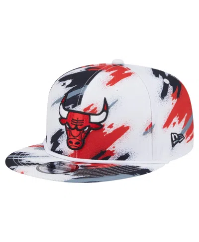 New Era Men's White Chicago Bulls Paint 9fifty Snapback Hat In Multi
