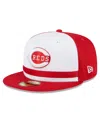 New Era White Cincinnati Reds 2024 Batting Practice 59fifty Fitted Hat In Red