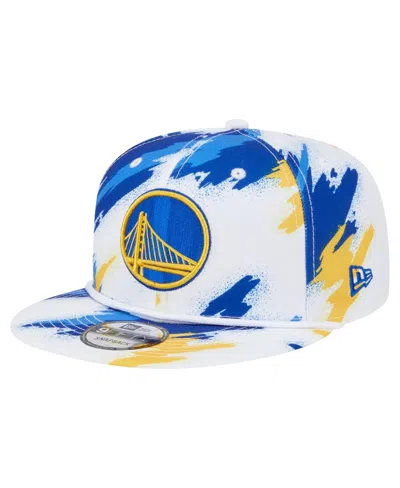 New Era Men's White Golden State Warriors Paint 9fifty Snapback Hat In Multi