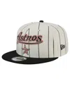 New Era Men's White Houston Astros Jersey Pinstripe 9fifty Snapback Hat In Cream