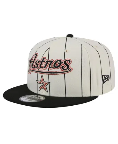 New Era Men's White Houston Astros Jersey Pinstripe 9fifty Snapback Hat In Cream