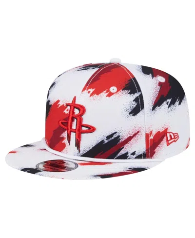 New Era Men's White Houston Rockets Paint 9fifty Snapback Hat In Multi