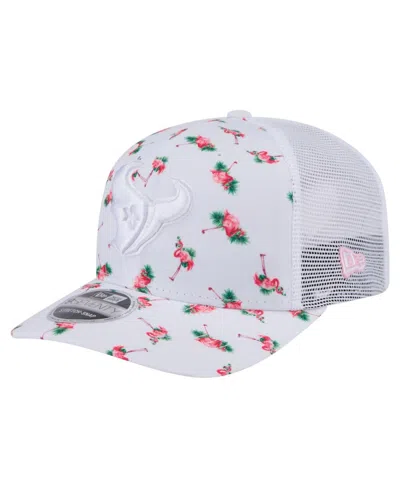 New Era Men's White Houston Texans Adventure Flamingo Pattern 9seventy Stretch-snap Hat