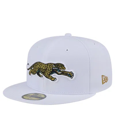 New Era Men's White Jacksonville Jaguars Throwback Crawl Omaha 59fifty Fitted Hat