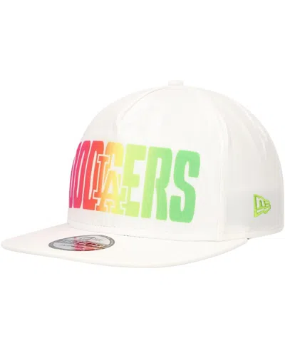 NEW ERA MEN'S WHITE LOS ANGELES DODGERS SPRING SPECTRUM GOLFER SNAPBACK HAT