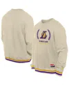 New Era Men's White Los Angeles Lakers Throwback Vintage Pullover Sweatshirt In White