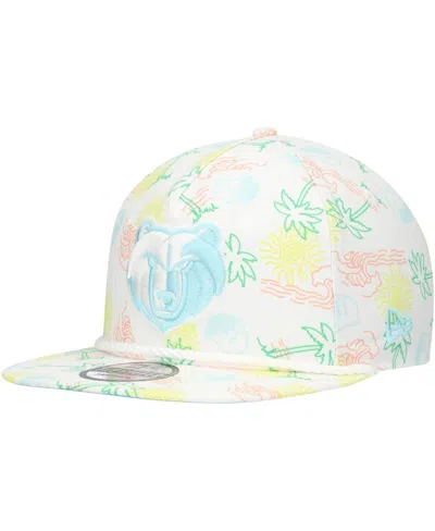New Era Men's White Memphis Grizzlies Palm Trees And Waves Golfer Adjustable Hat