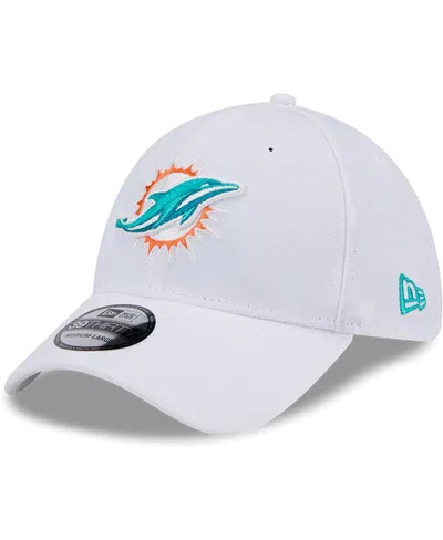 New Era Men's White Miami Dolphins Main 39thirty Flex Hat