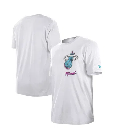 New Era Men's White Miami Heat 2024/25 City Edition Chenille Heavyweight T-shirt