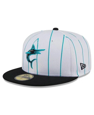 NEW ERA MEN'S WHITE MIAMI MARLINS 2024 BATTING PRACTICE 59FIFTY FITTED HAT