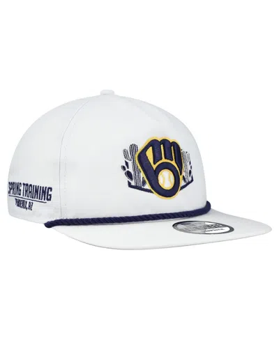 New Era Men's White Milwaukee Brewers 2025 Spring Training Palm Golfer Snapback Hat