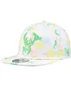 New Era Men's White Milwaukee Bucks Palm Trees And Waves Golfer Adjustable Hat In White