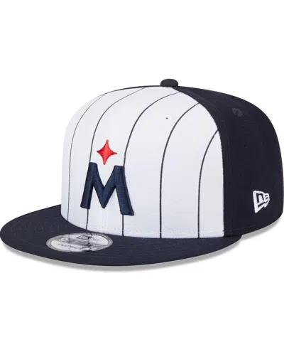 New Era Men's White Minnesota Twins 2024 Batting Practice 9fifty Snapback Hat In Blue