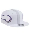 New Era Men's White Minnesota Vikings Helmet 9fifty Snapback Hat In White
