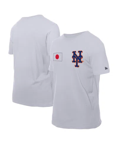 New Era Men's White New York Mets Japanese Flag T-shirt