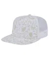 New Era Men's White New York Mets Logo Dunes A-frame Trucker 9fifty Snapback Hat In White