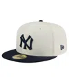 New Era Men's White New York Yankees Cooperstown Collection Chrome 59fifty Fitted Hat In White