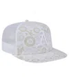 New Era Men's White Oakland Athletics Logo Dunes A-frame Trucker 9fifty Snapback Hat In White
