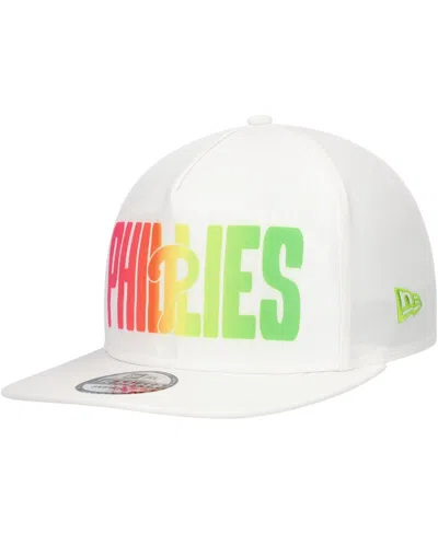NEW ERA MEN'S WHITE PHILADELPHIA PHILLIES SPRING SPECTRUM GOLFER SNAPBACK HAT