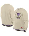 New Era Men's White Sacramento Kings Throwback Vintage Pullover Sweatshirt In Nude