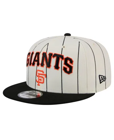 New Era Men's White San Francisco Giants Jersey Pinstripe 9fifty Snapback Hat In Cream