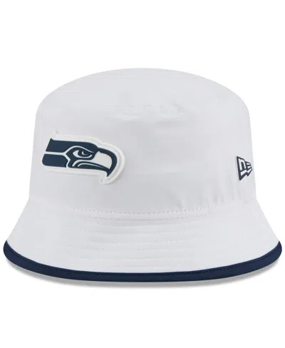 New Era Men's White Seattle Seahawks 2025 Nfl Training Camp Stretch Bucket Hat