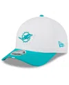 New Era Men's White/aqua Miami Dolphins 2025 Nfl Training Camp A-frame 9forty Adjustable Hat In Multi