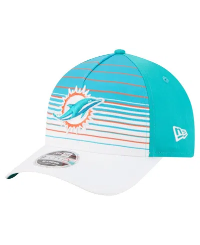 New Era Men's White/aqua Miami Dolphins Adventure Gradient 9forty M-crown A-frame Adjustable Hat In Multi