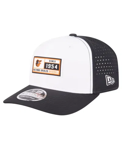 New Era Men's White/black Baltimore Orioles Established Patch 9seventy Adjustable Hat