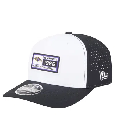 New Era Men's White/black Baltimore Ravens Established Patch 9seventy Adjustable Hat In Multi
