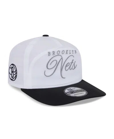 New Era Men's White/black Brooklyn Nets 2025 Nba Draft On-stage Nylon 19twenty Adjustable Hat In Multi