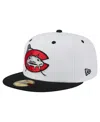New Era Men's White/black Carolina Mudcats Authentic Collection 59fifty Fitted Hat