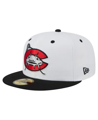 New Era Men's White/black Carolina Mudcats Authentic Collection 59fifty Fitted Hat In Multi