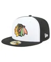 New Era Men's White/black Chicago Blackhawks Repeat Two-tone 59fifty Fitted Hat In White