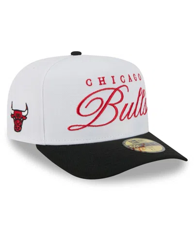 New Era Men's White/black Chicago Bulls 2025 Nba Draft A-frame 59fifty Fitted Hat In Multi