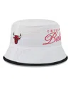 New Era Men's White/black Chicago Bulls 2025 Nba Draft Nylon Bucket Hat