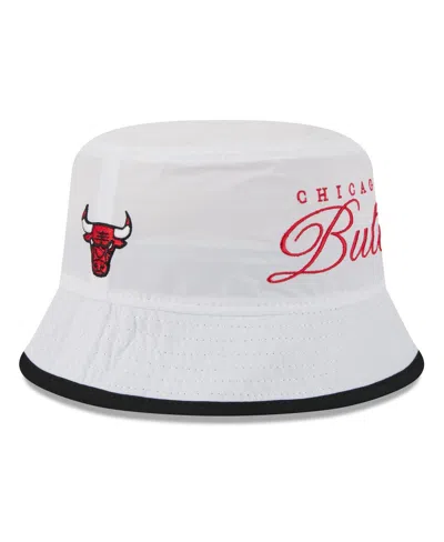 New Era Men's White/black Chicago Bulls 2025 Nba Draft Nylon Bucket Hat In Multi