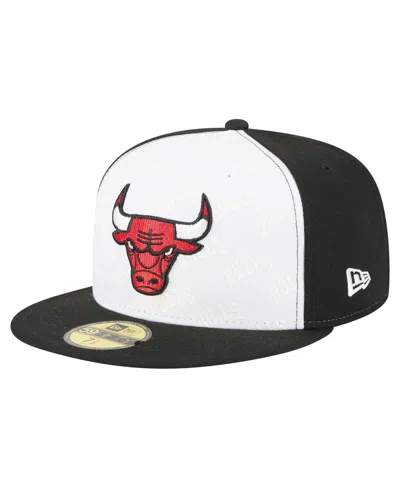 New Era Men's White/black Chicago Bulls Repeat 59fifty Fitted Hat In Multi