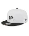 New Era Men's White/black Cincinnati Bengals 2025 Nfl Training Camp Split Panel 9fifty Snapback Hat