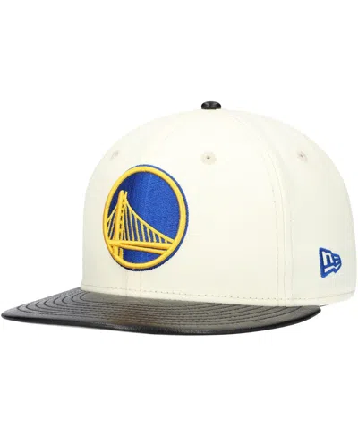 New Era Men's White/black Golden State Warriors Visor Two-tone 59fifty Fitted Hat In White,black